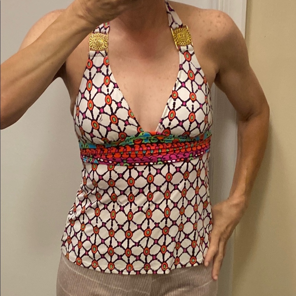 Trina Turk Halter Swim Tank Top